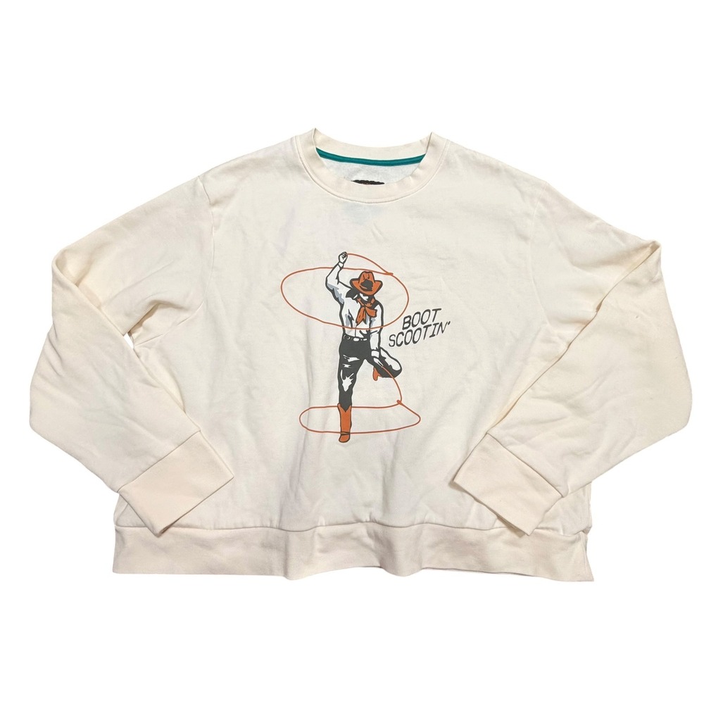 Sendero Provisions Co Boot Scootin Cowboy Graphic Sweatshirt Cream women's 3XL